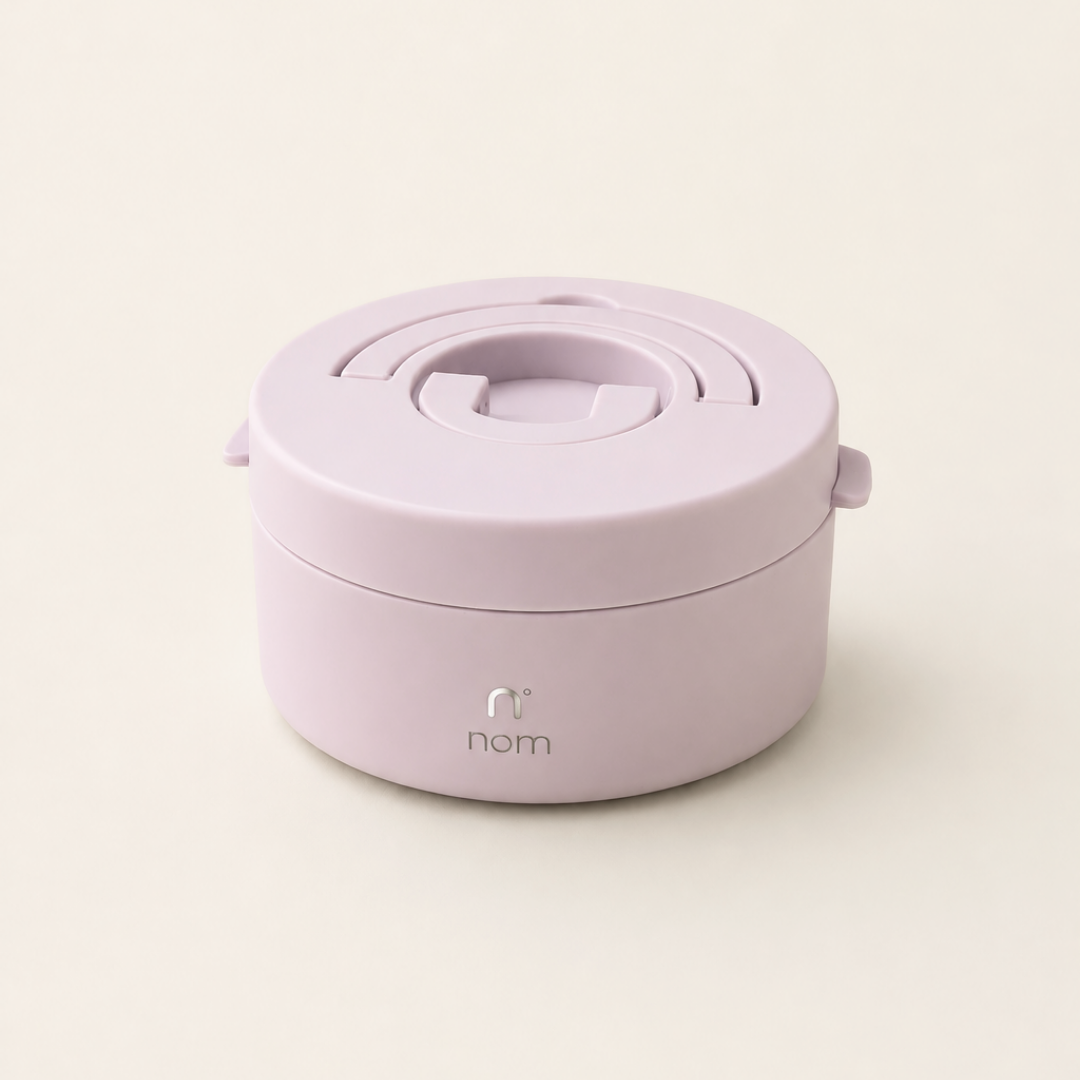 nom insulated food jar in lilac, front view
